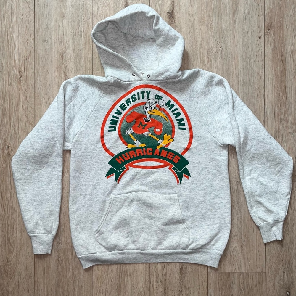 80’s NCAA University Of Miami Hurricanes Hoodie, Sebastian